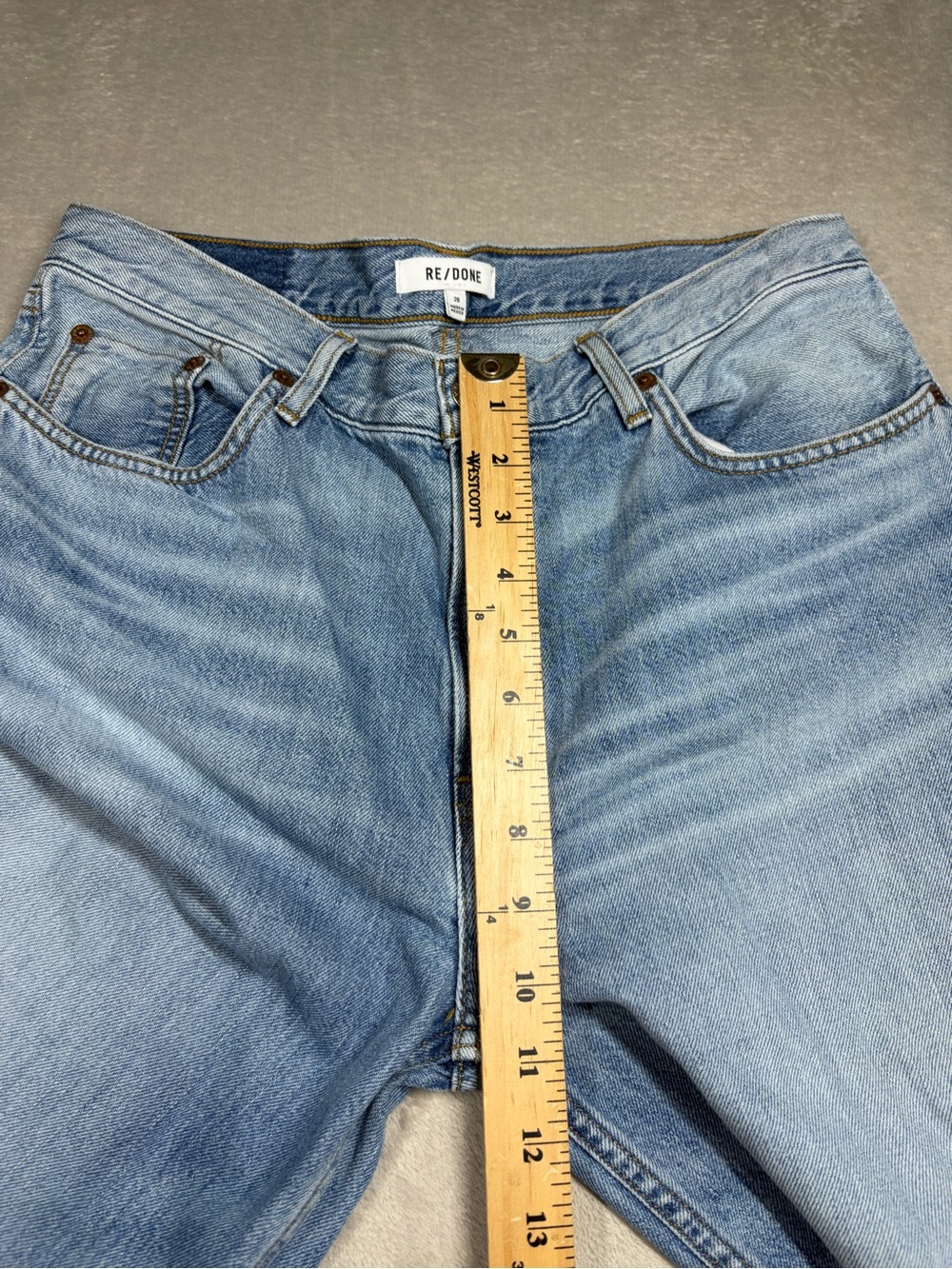 Re/Done Original Low Rider Loose Wide Leg Split Hem Vintage Flow Blue Jeans 28 — image 8 of 8